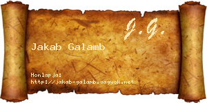 Jakab Galamb névjegykártya